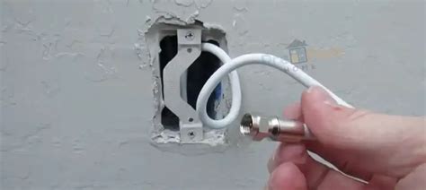 feed coax through external wall